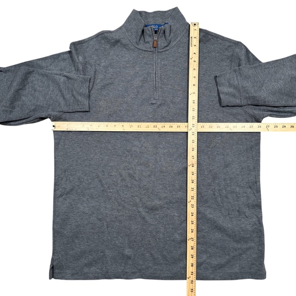 NWT Polo Ralph Lauren Estate Rib 1/4 Zip Ribbed Cotton Sweater Gray Mens XLT - Picture 10 of 10